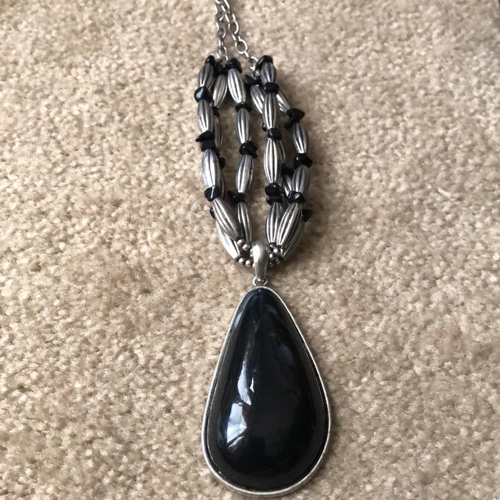 Black and silver necklace